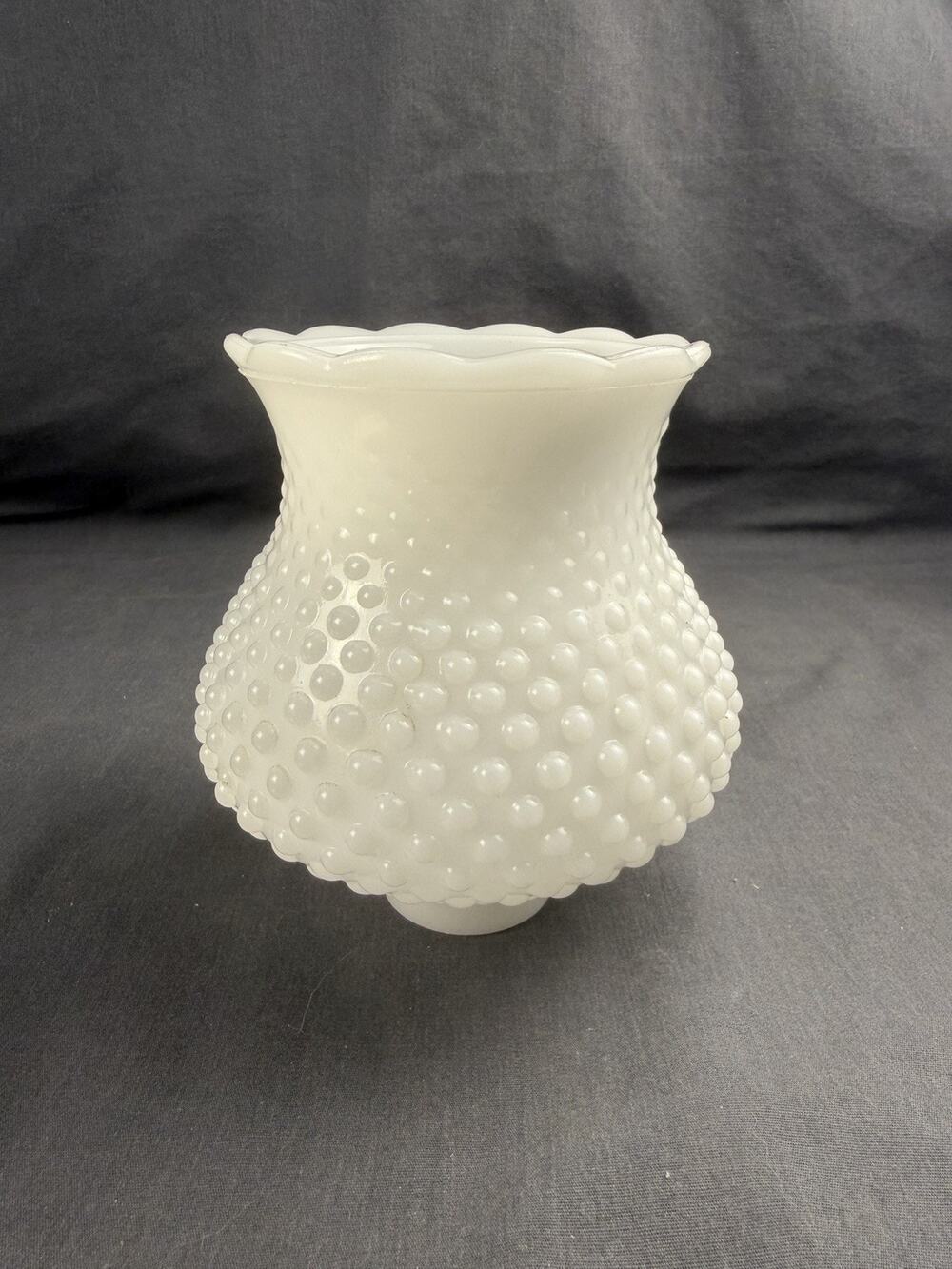 White Hobnail Glass Lamp Shade Replacement, Milk Glass Cottagecore Style